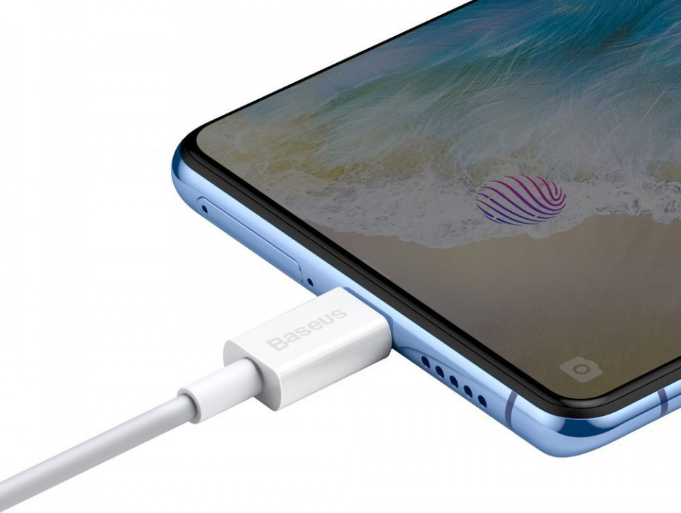 Cablu de date USB la Micros-USB, 2A, 1m, Baseus Superior Series (CAMYS-02) - Alb - 3 | YEO