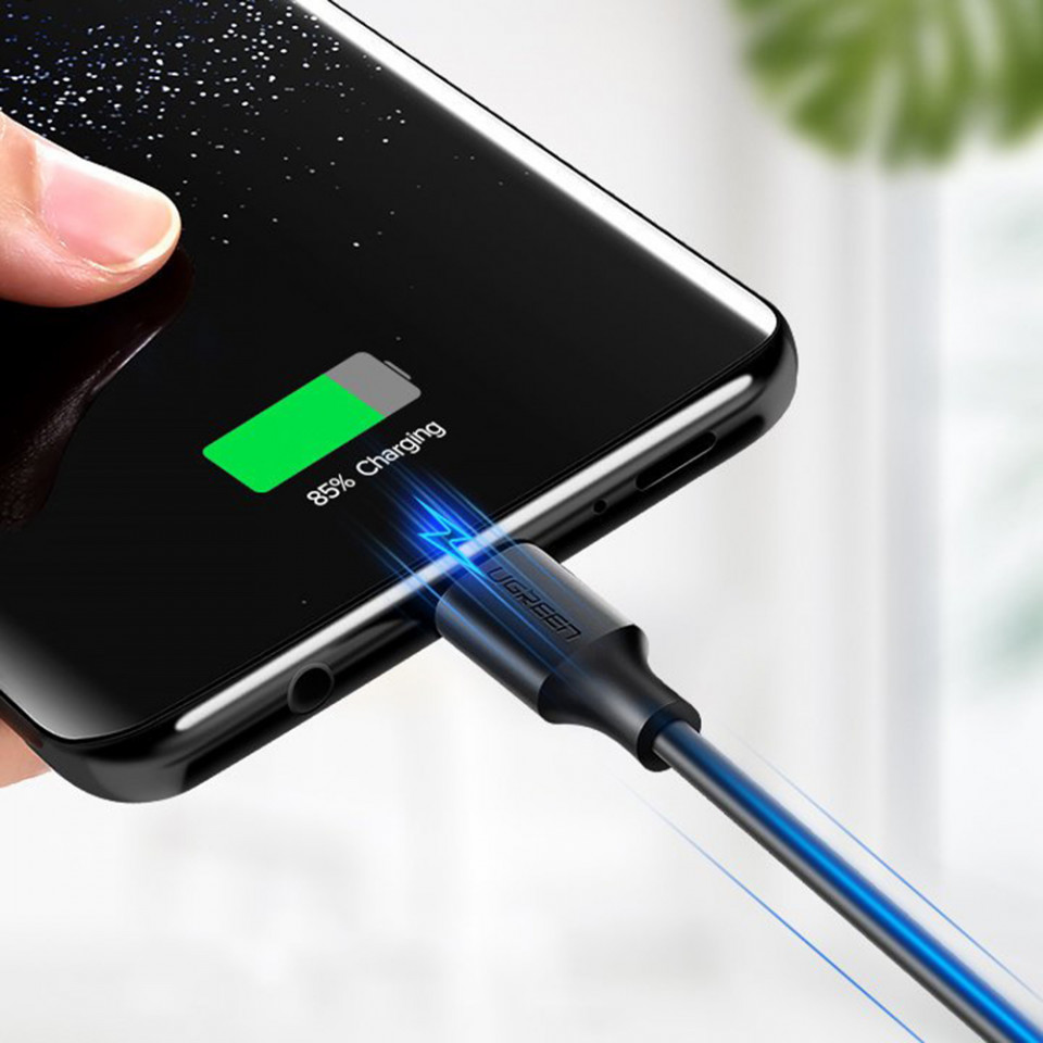 Cablu de Date USB la Type-C 2m, Ugreen Nickel Plating - Alb - 2 | YEO