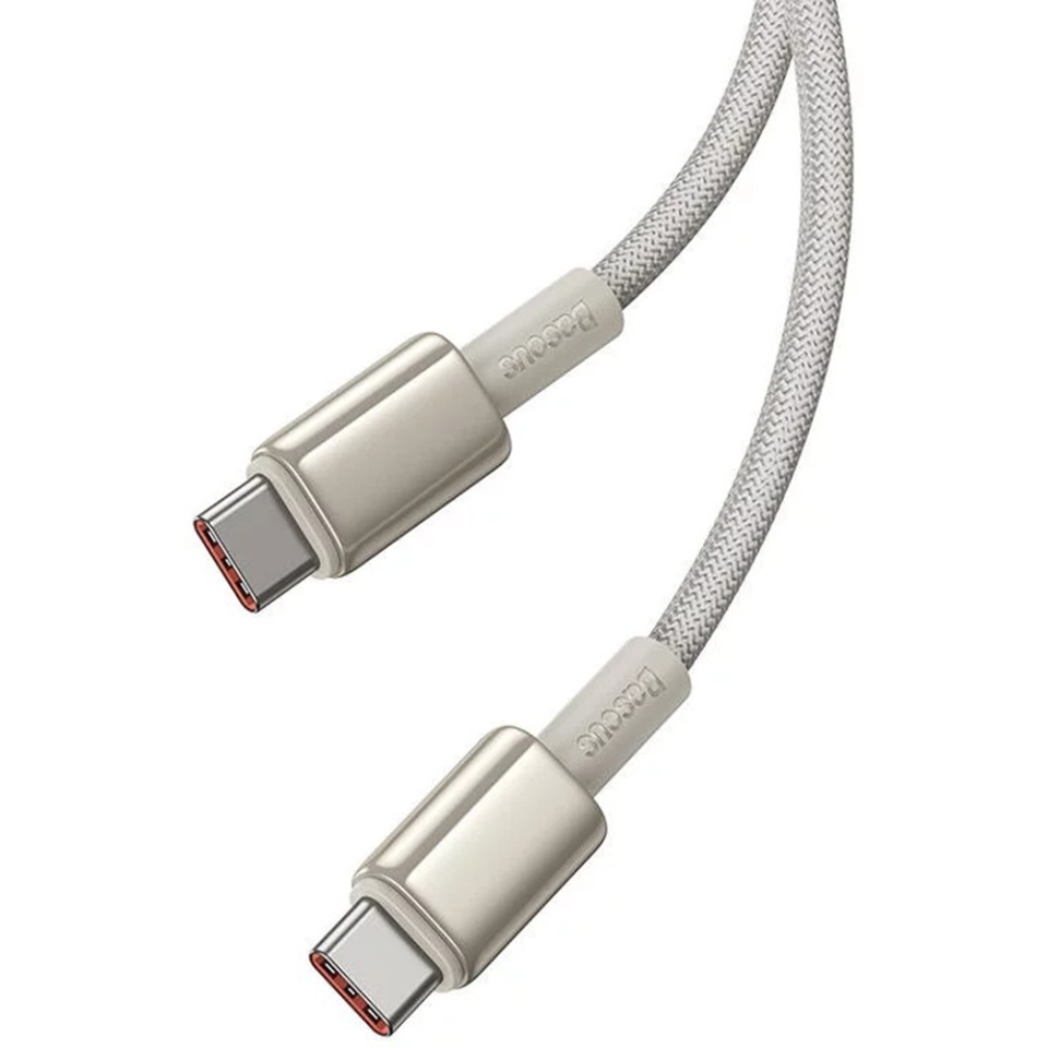 Cablue de Date Type-C la Type-C 100W, Super Fast Charging, 2m, 480Mbps, Baseus Tungsten Gold, Auriu - 2 | YEO