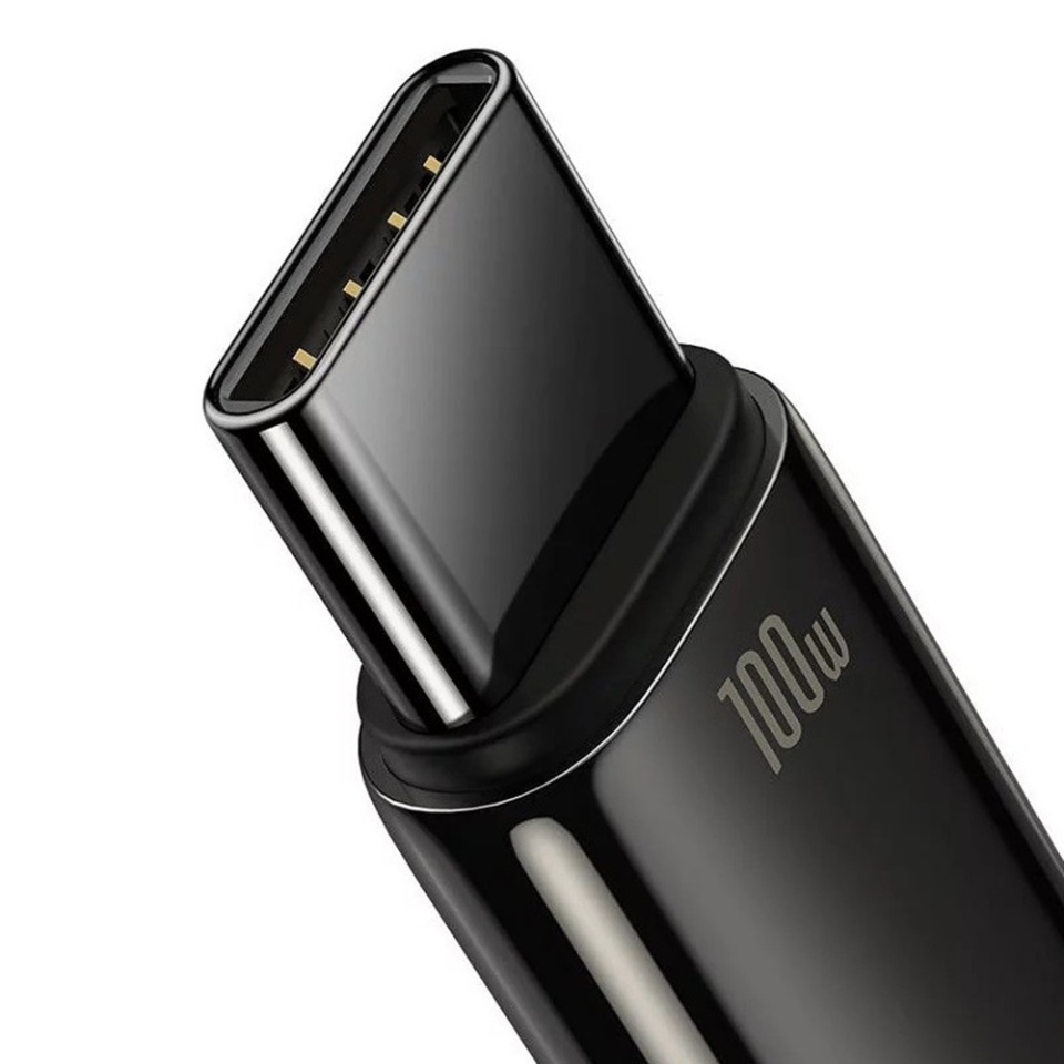 Cablue de Date USB la Type-C 100W, Super Fast Charging, 1m, 480Mbps, Baseus Tungsten Gold, Negru - 1 | YEO
