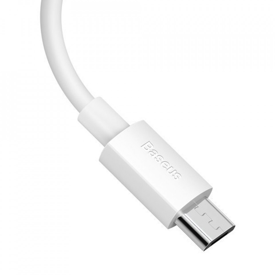 Cablui de date USB, Type-C, 2.1A, 480Mbps, 1.5m (set 2) - Baseus (TZCAMZJ-02) - White - 3 | YEO