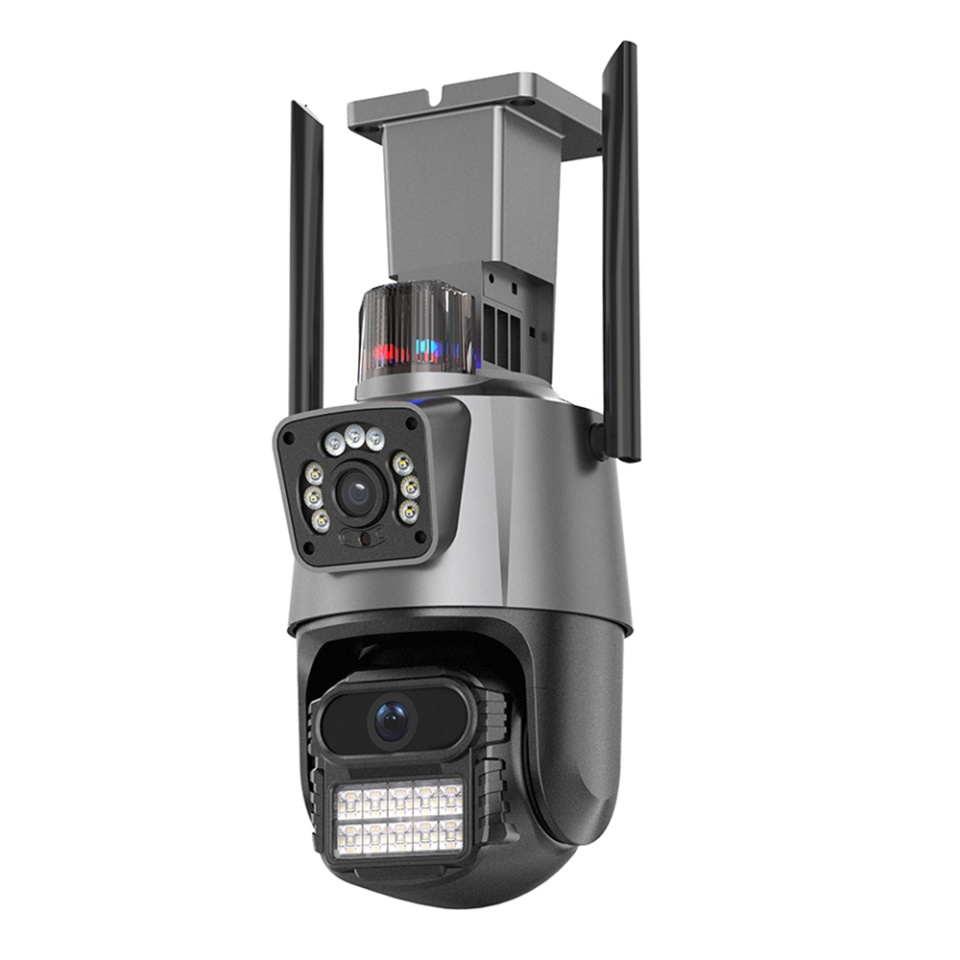 Camera de Supraveghere Wi-Fi, Built-in Siren, Night Vision, Auto-Tracking, SD Card, Cloud Storage, App SKDR WatchTower (P11-QQ6) - Negru