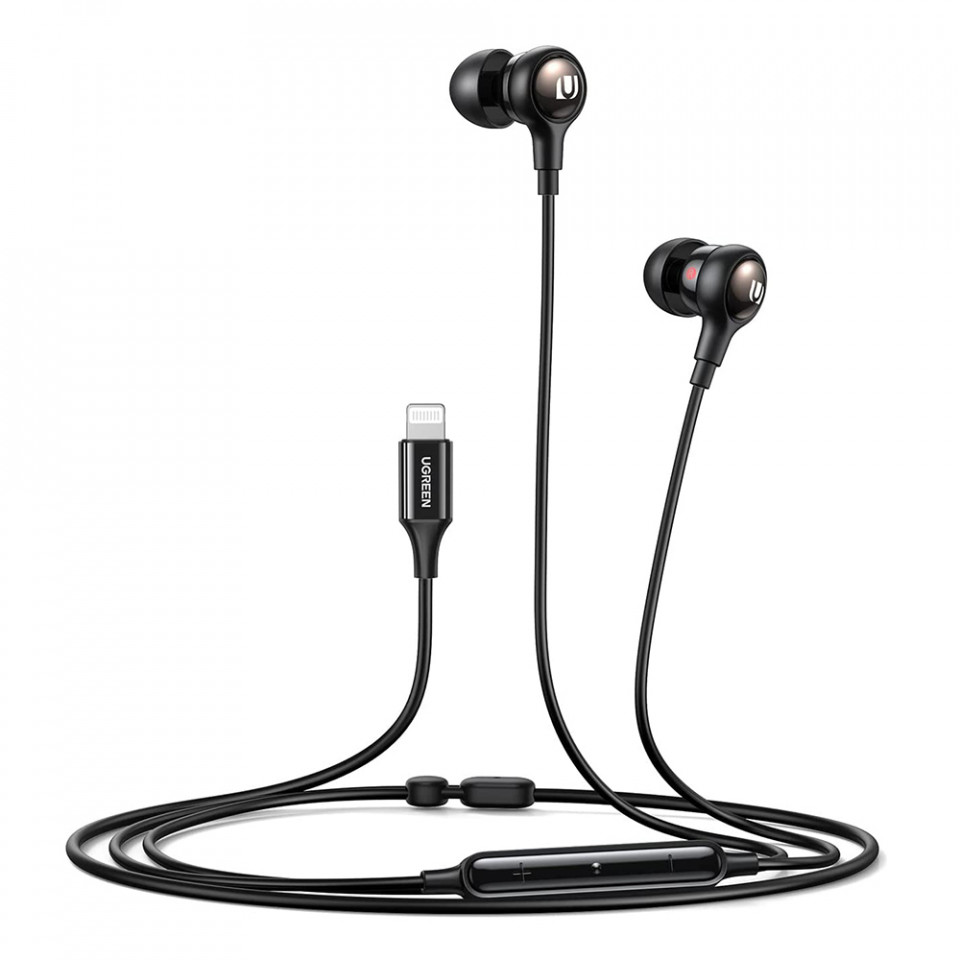 Casti Audio cu Fir - Ugreen Stereo Earphones (30631) - Black - 1 | YEO