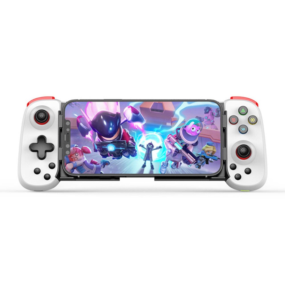 Controller Wireless Multiplatforma D6 DP, iOS/Android/PC/PS4/Switch, set cu sticker, Alb