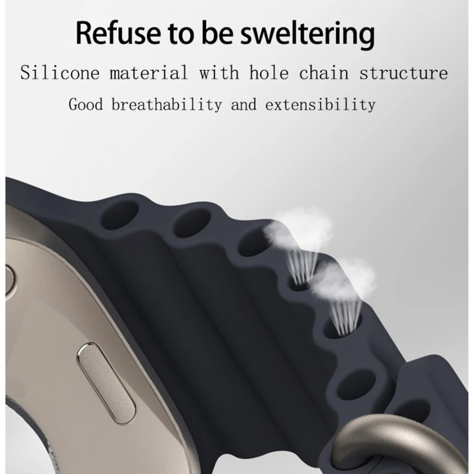 Curea Apple Watch (42 mm / 44 mm / 45 mm / 49 mm), Techsuit W038 - Negru - 6