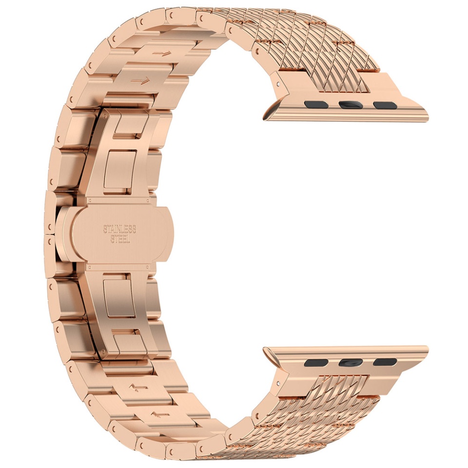 Curea Otel Inoxidabil pentru Apple Watch 1/2/3/4/5/6/7/8/9/SE/SE 2 (38/40/41mm), SKDR BandPro W052 - Roz - 3 | YEO