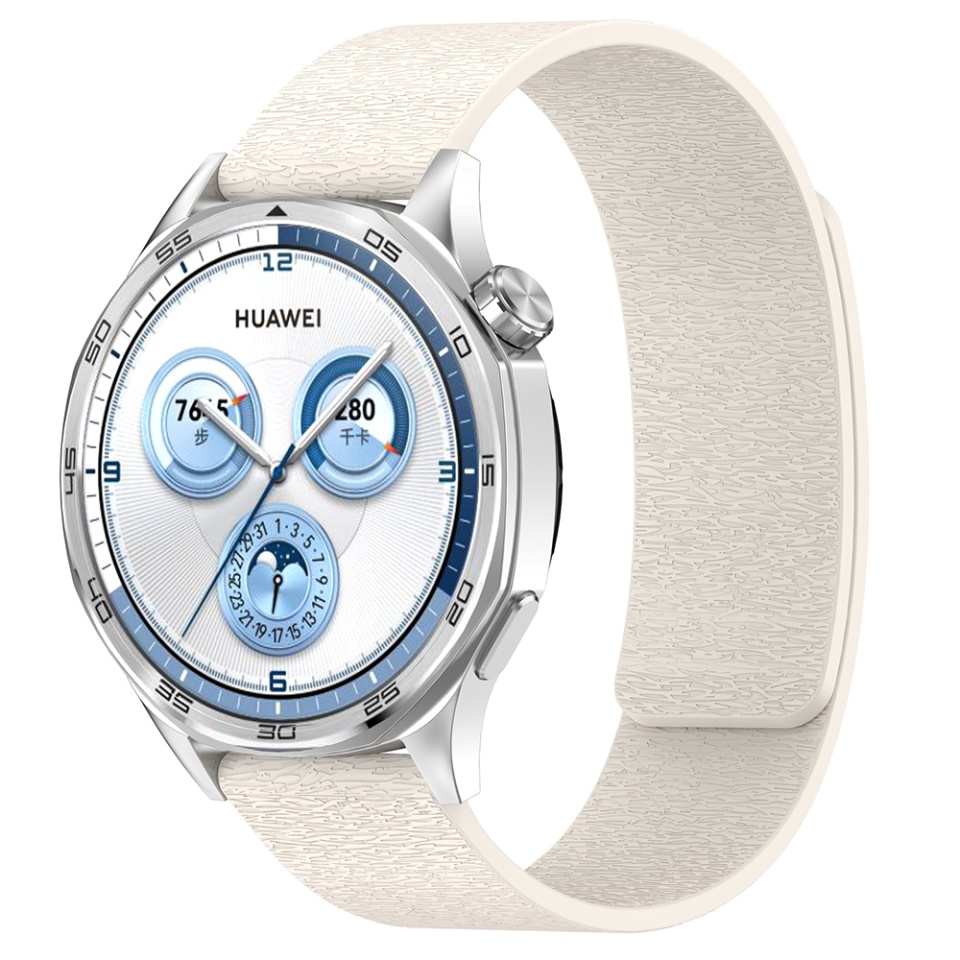 Curea pentru Smart Watch din Silicon, 22mm, Ajustabila, Premium, W074, Bej - 1 | YEO