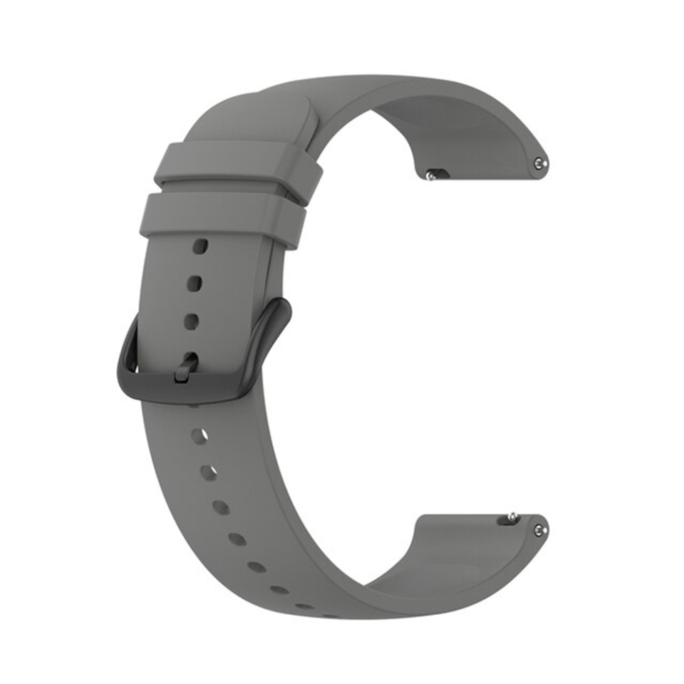 Curea Slicon pentru Samsung Galaxy Watch 4/5/Active 2, Huawei Watch GT 3 /GT 3 Pro, 22mm, Catarama Neagra, SKDR BandPro W001 - Gri
