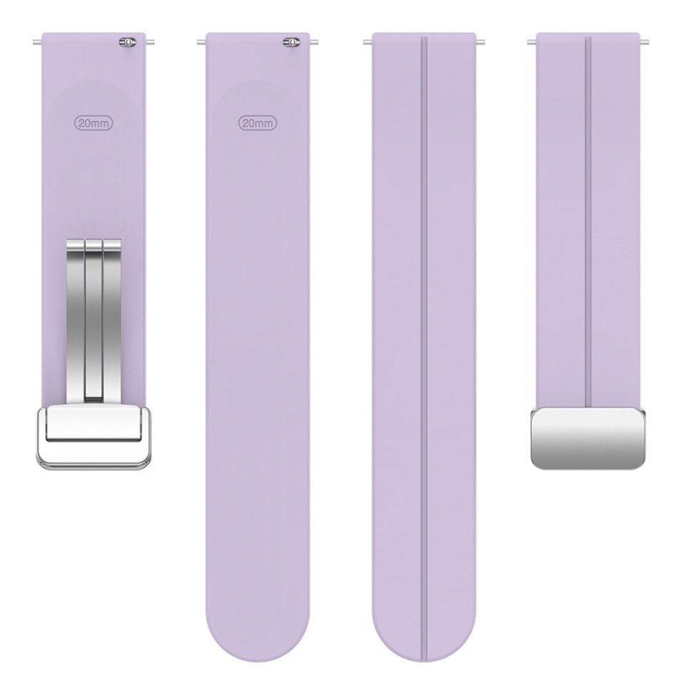 Curea Slicon pentru Samsung Galaxy Watch 4/5/Active 2, Huawei Watch GT 3 (42mm)/GT 3 Pro (43mm), Catarama Magnetica, 20mm, SKDR BandPro W011 - Violet - 2 | YEO