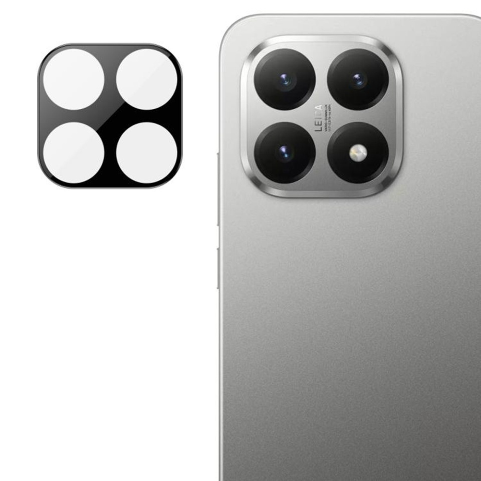 Folie camera pentru Xiaomi 15T, SKYDDAR INNOVATION, Camera Glass Negru, set cu sticker