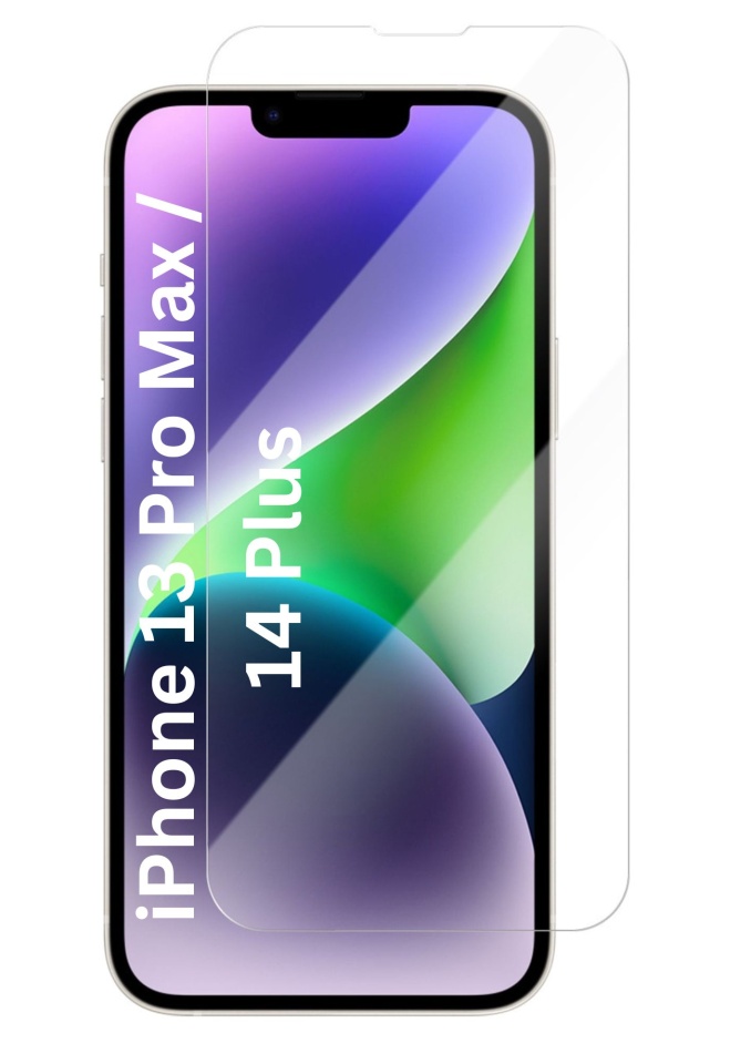 Folie pentru iPhone 13 Pro Max / 14 Plus, SKYDDAR INNOVATION, Protectie 9H, 0.3mm, Clear Vision, set cu sticker, Transparent