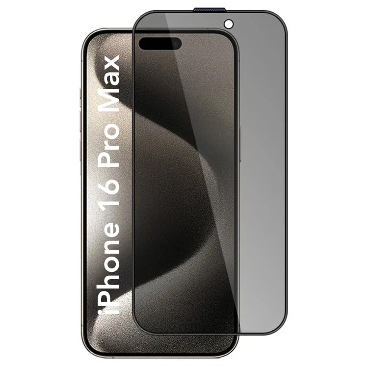 Folie pentru iPhone 16 Pro Max, Anti-spy Ultra HD, Protectie 9H, Montare Simplă, 111D, Privacy, set cu sticker