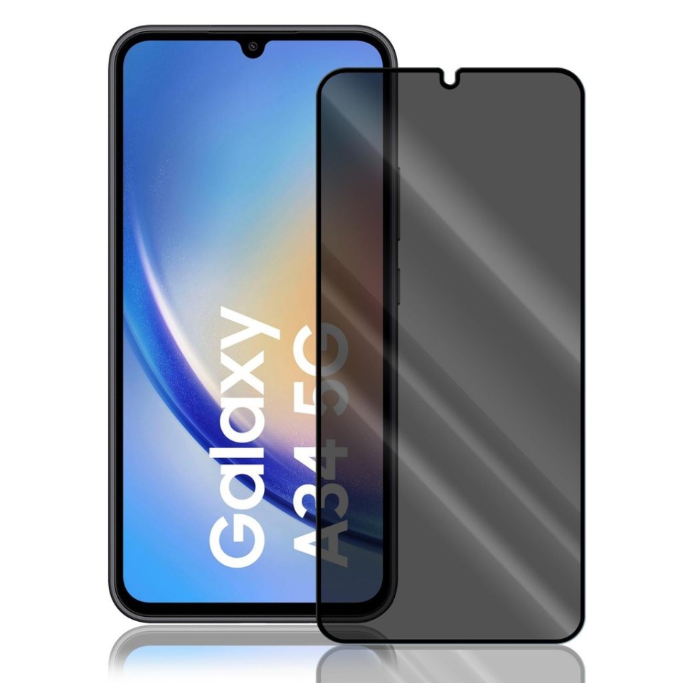 Folie pentru Samsung Galaxy A34 5G, Anti-spy Ultra HD, Protectie 9H, Montare Simplă, 111D, Privacy, set cu sticker