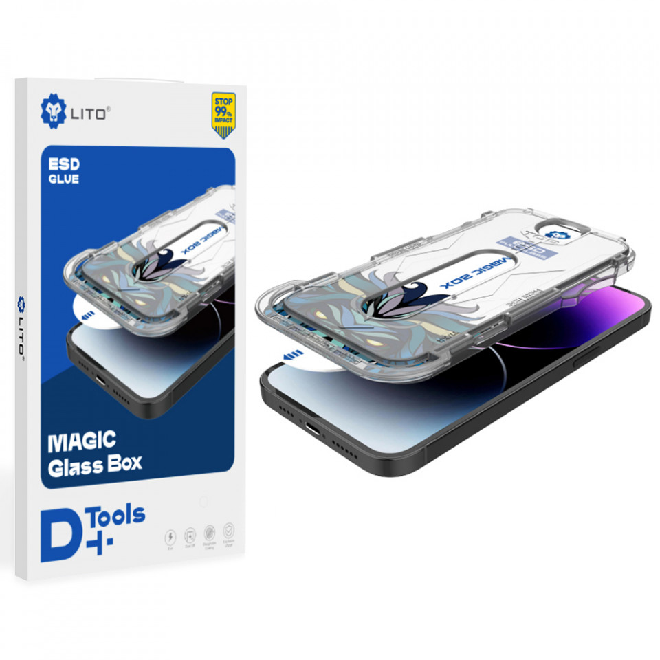 Folie sticla iPhone 14 Pro Max, Lito Magic Glass Box - Clear - 2 | YEO