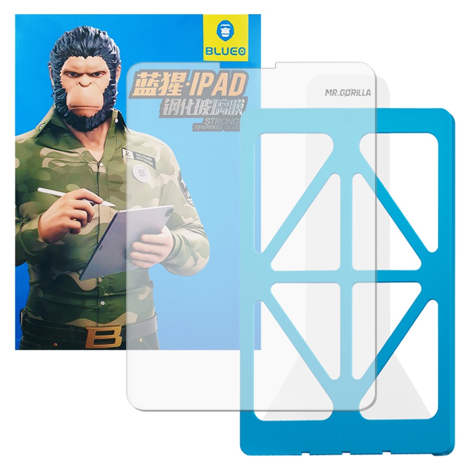 Folie Sticla pentru iPad Pro 12.9 (2020 / 2021 / 2022), Blueo HD, Tempered Glass with Applicator Pro, Transparent