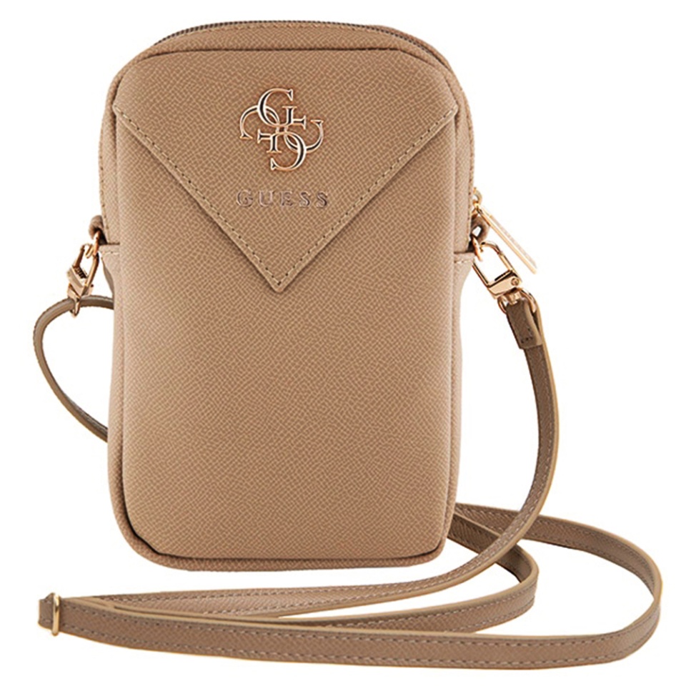Geanta Guess, Piele Ecologica, Zip Triangle 4G, Auriu - 1 | YEO