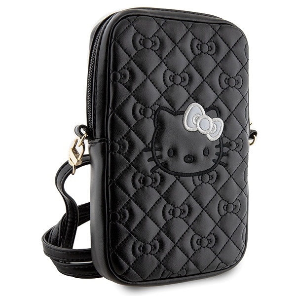 Geanta Hello Kitty, Piele Ecologica, Quilted Bows Strap, Negru - 3 | YEO