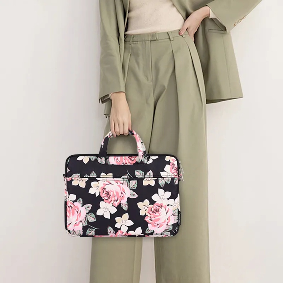 Geanta Laptop Dispozitive 15-16 inch, Design Rezistent din Poliester cu Fermoar, CanvasArtisan Briefcase (C22) - Gri - 3 | YEO