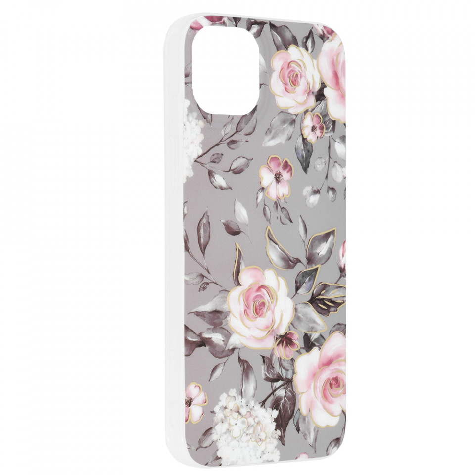 Husa Apple iPhone 14 Plus Marble Series, Techsuit - Bloom of Ruth Gray - 1 | YEO