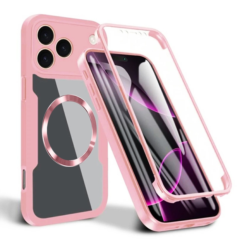 Husa + Folie pentru iPhone 17 Pro Max, SKYDDAR INNOVATION, [Pachet 360°] ColorVerse MagSafe, set cu sticker, Roz