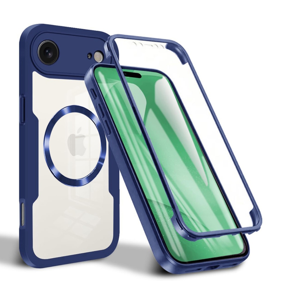 Husa + Folie pentru iPhone Air, SKYDDAR INNOVATION, [Pachet 360°] ColorVerse MagSafe, set cu sticker, Albastru