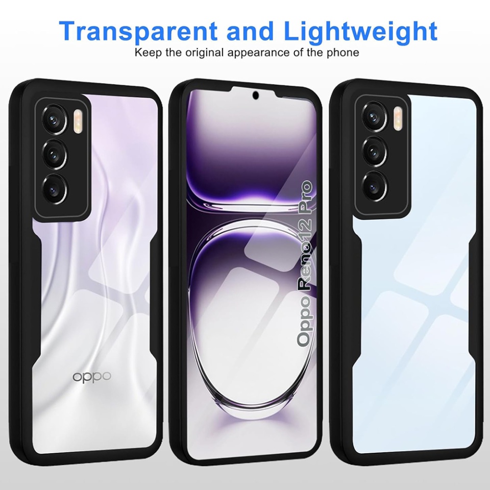 Husa + Folie pentru Oppo Reno12 Pro, SKYDDAR INNOVATION, [Pachet 360°] ColorVerse, set cu sticker, Negru - 3 | YEO