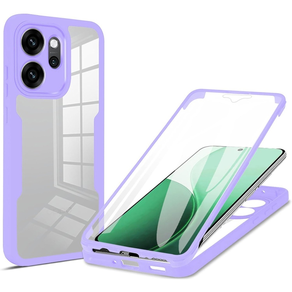 Husa + Folie pentru Oppo Reno14 FS 5G / Reno14 F, SKYDDAR INNOVATION, [Pachet 360°] ColorVerse, set cu sticker, Mov