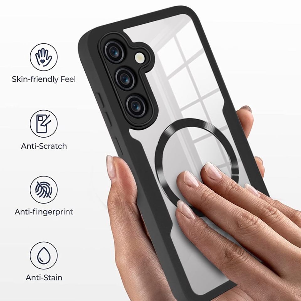 Husa + Folie pentru Samsung Galaxy S24 FE, SKYDDAR INNOVATION, [Pachet 360°] ColorVerse, set cu sticker, Mov - 5