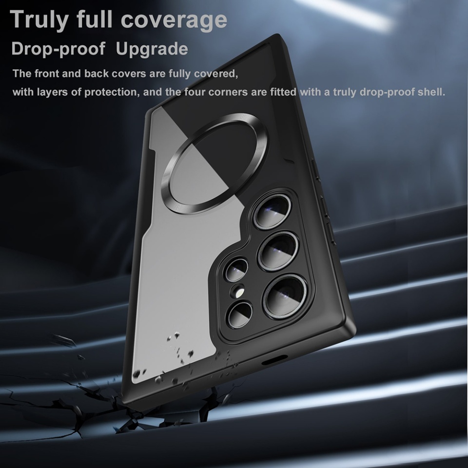 Husa + Folie pentru Samsung Galaxy S25 Ultra, SKYDDAR INNOVATION, [Pachet 360°] ColorVerse MagSafe, set cu sticker, Negru - 2 | YEO