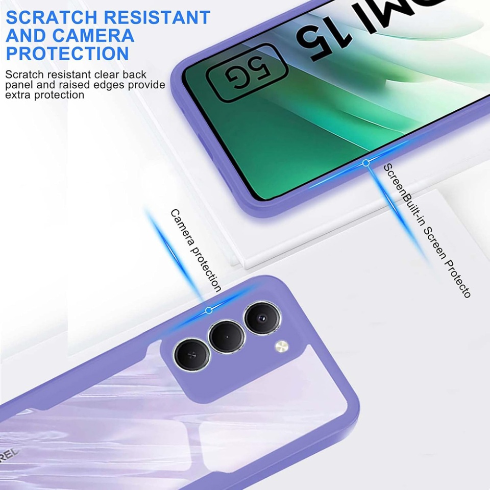 Husa + Folie pentru Xiaomi Redmi 15 5G / Redmi 15 4G, SKYDDAR INNOVATION, [Pachet 360°] ColorVerse, set cu sticker, Roz - 2 | YEO