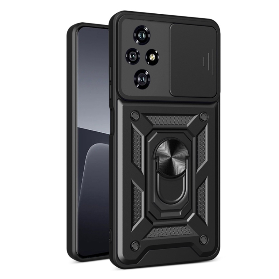 Husa Honor 200 cu inel magnetic si protectie camera Skyddar CamShield - Negru