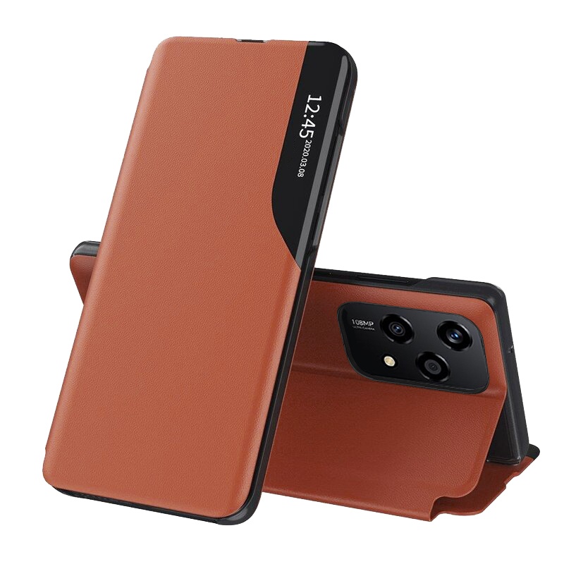 Husa Honor 200 Lite tip carte, Skyddar Eco View Leather - Portocaliu