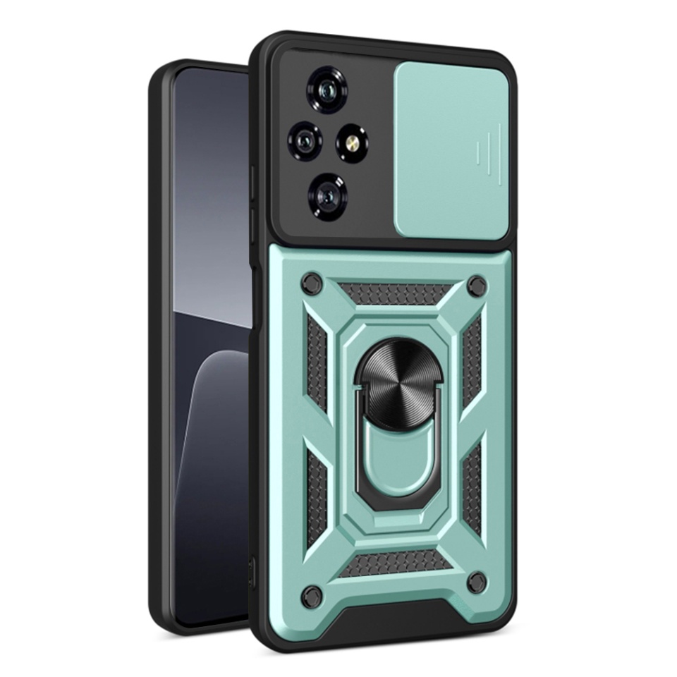 Husa Honor 200 Pro cu inel magnetic si protectie camera Skyddar CamShield - Verde