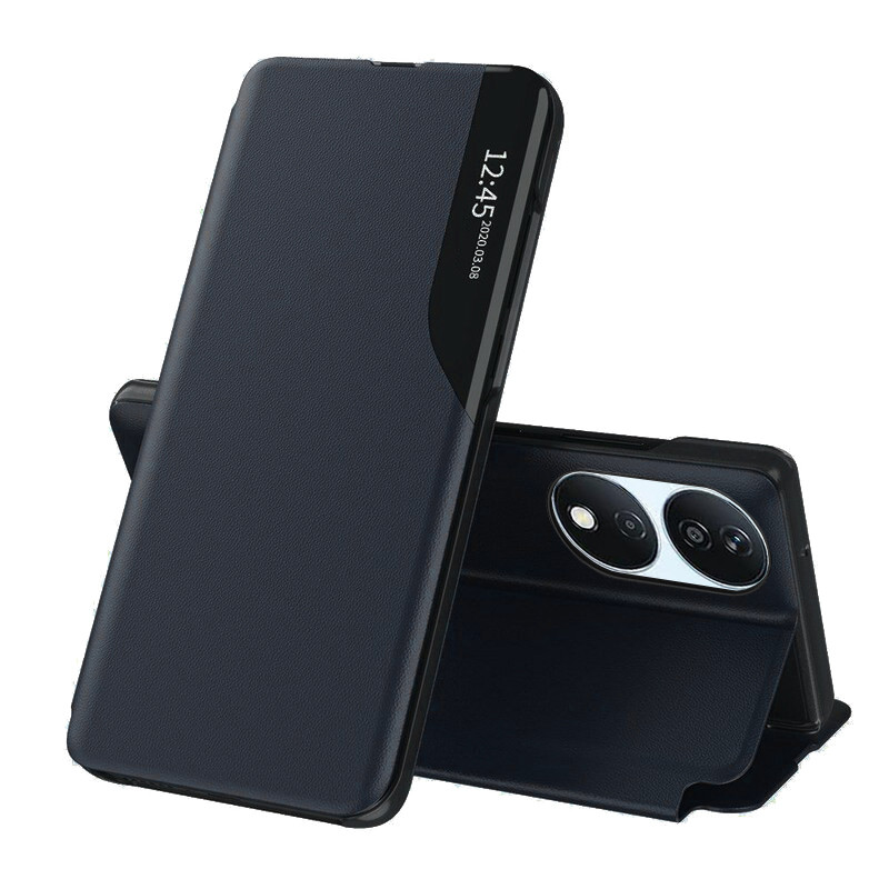 Husa Honor X7b tip carte, Skyddar Eco View Leather - Albastru
