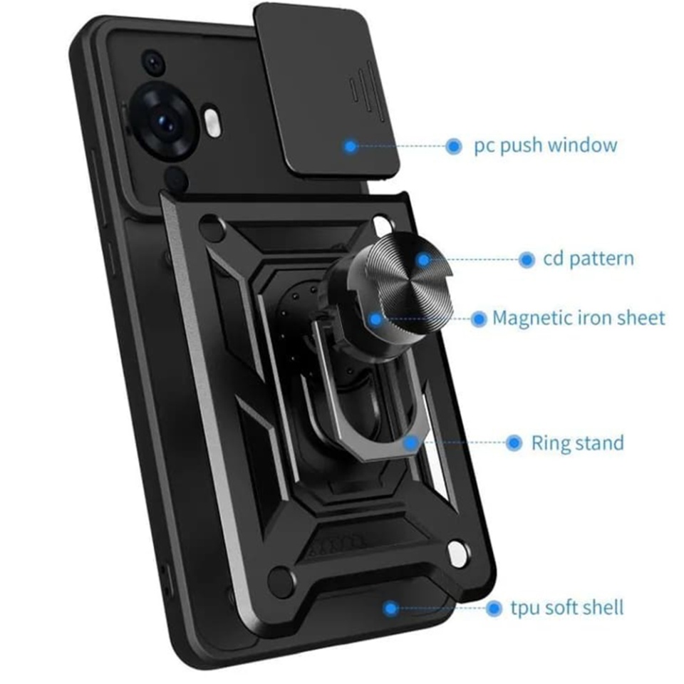 Husa Huawei nova 11 / nova 12s cu inel magnetic si protectie camera Skyddar CamShield - Negru - 2 | YEO