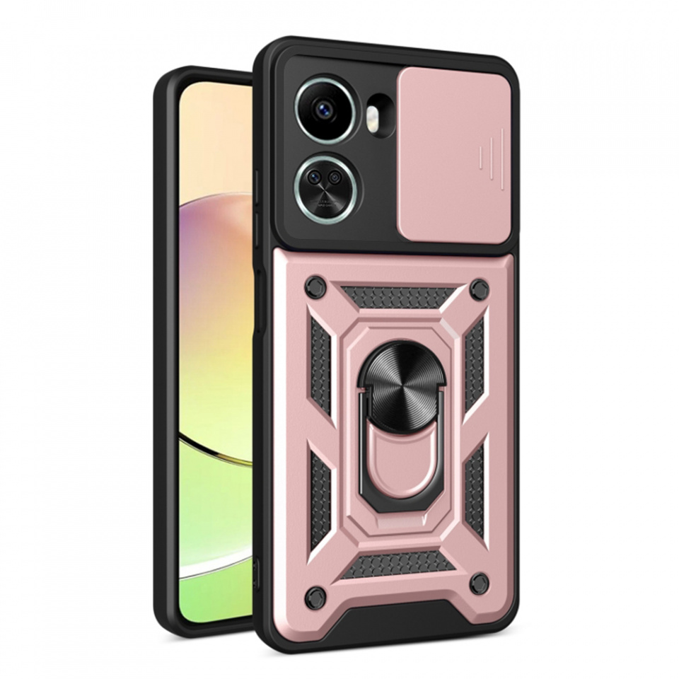 Husa Huawei nova 11 SE / nova 12 SE cu inel magnetic si protectie camera Skyddar CamShield - Rose Gold
