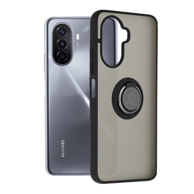 Husă Huawei nova Y70 SKYDDAR Glinth+ cu Inel Rotativ 360°, Compatibilitate Magnetică, Absorbție Șocuri, Design Subțire și Elegant - Negru - 1 | YEO
