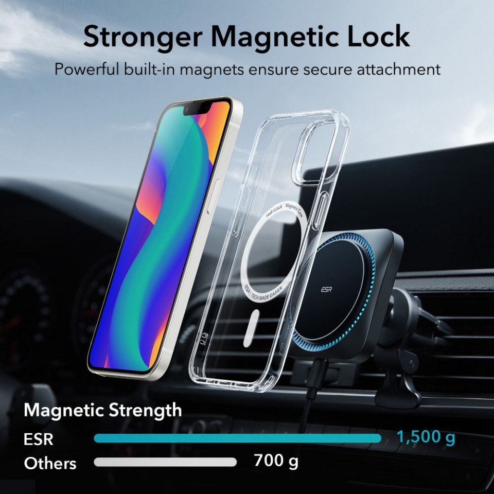 Husa iPhone 14 Plus, ESR Classic Hybrid HaloLock - Transparent - 2 | YEO