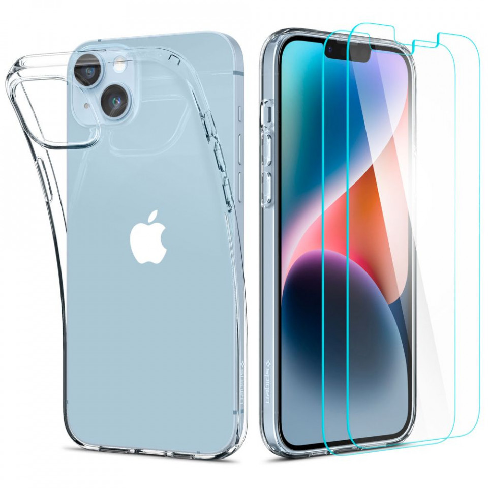 Husa iPhone 14 Plus Spigen Crystal Pack 360 - Crystal Clear