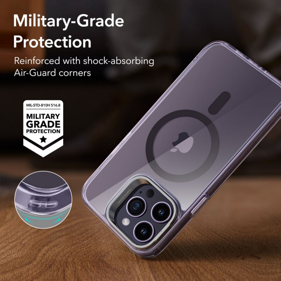 Husa iPhone 14 Pro, ESR Classic Kickstand - Mov Transparent - 3 | YEO