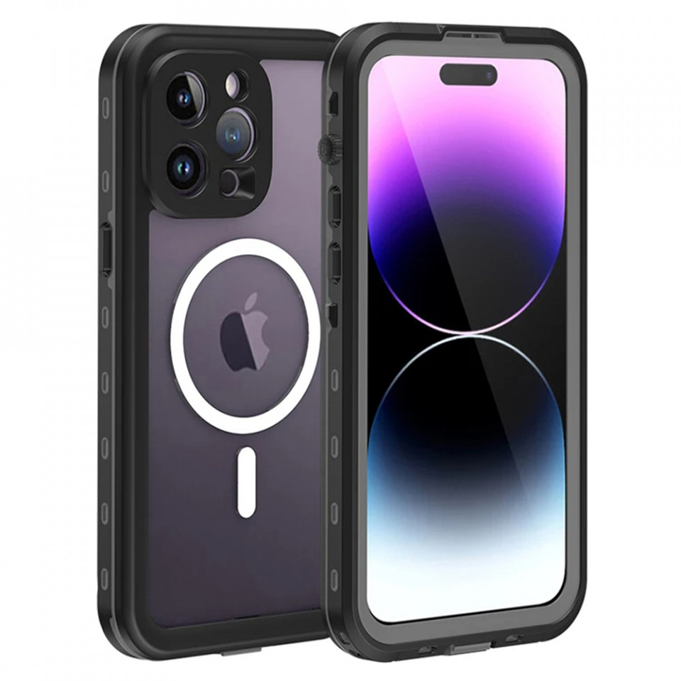 Husa iPhone 14 Pro Max rezistenta la apa, Waterproof IP68, ShellBox - Negru - 1 | YEO