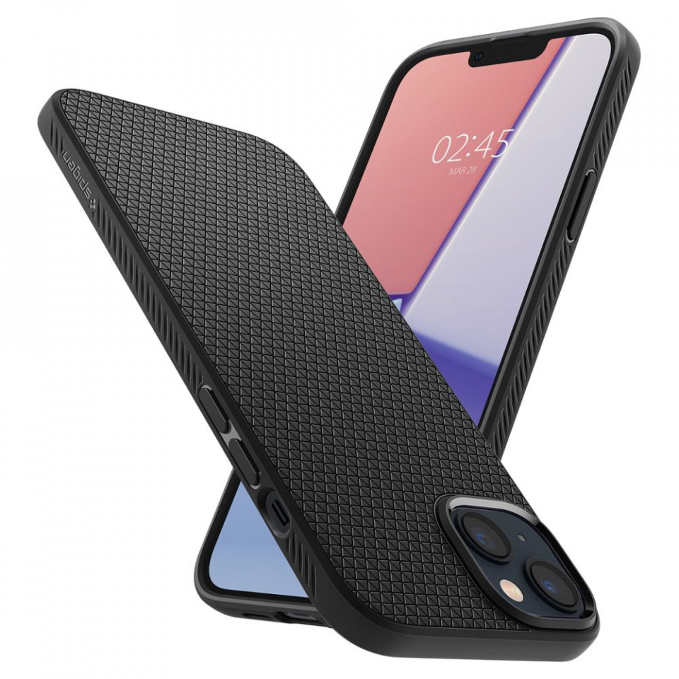 Husa iPhone 14 Spigen Liquid Air - Matte Black - 2 | YEO