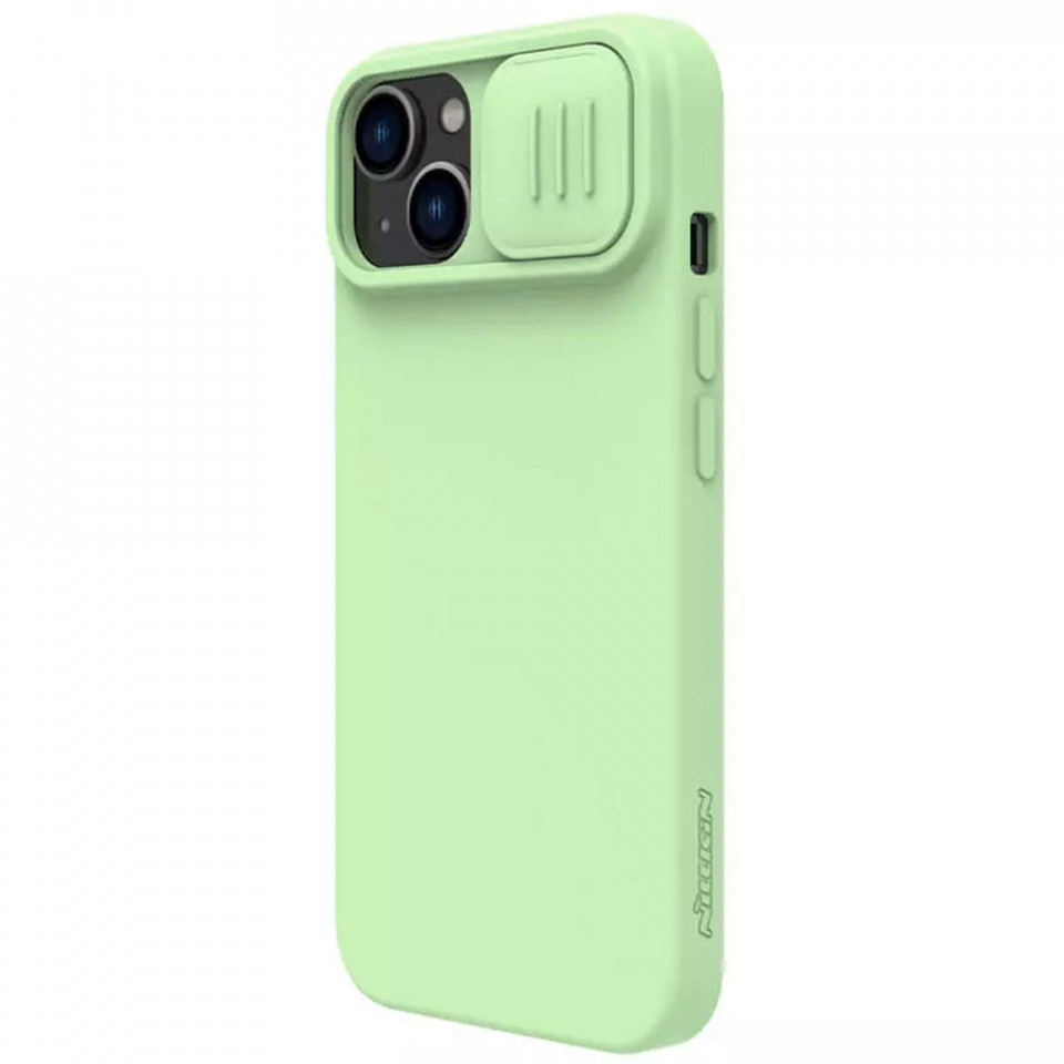 Husa iPhone 15 Plus, Nillkin CamShield Silky MagSafe Silicone - Mint Green - 3 | YEO