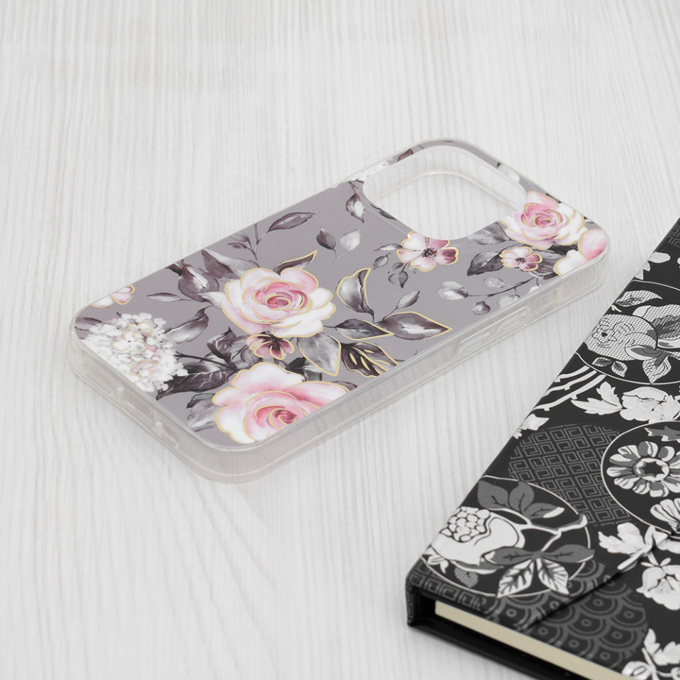 Husa iPhone 15 Pro Marble Series, Techsuit - Bloom of Ruth Gray - 2 | YEO