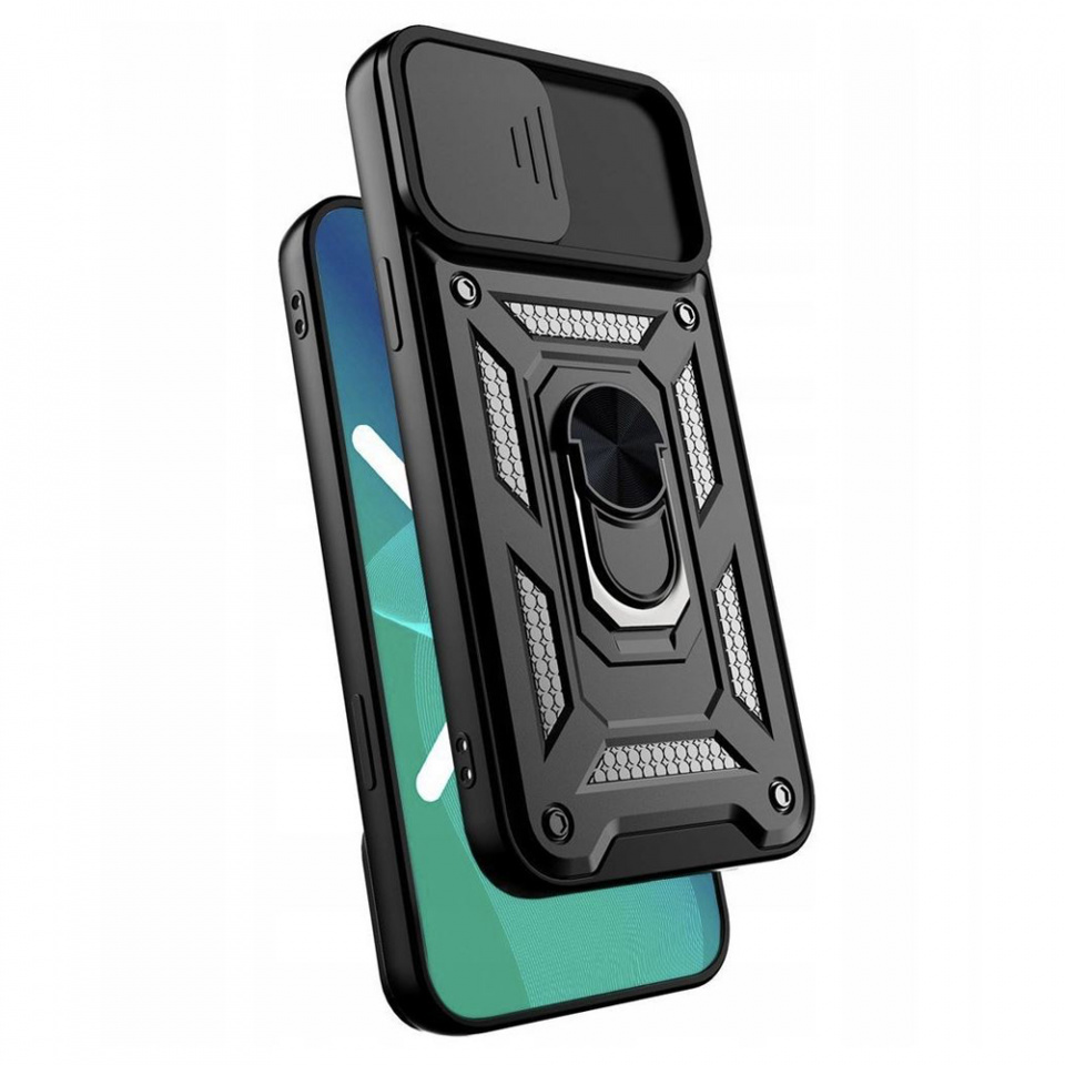 Husa iPhone X / Xs cu inel magnetic si protectie camera Skyddar CamShield - Rose Gold - 1 | YEO