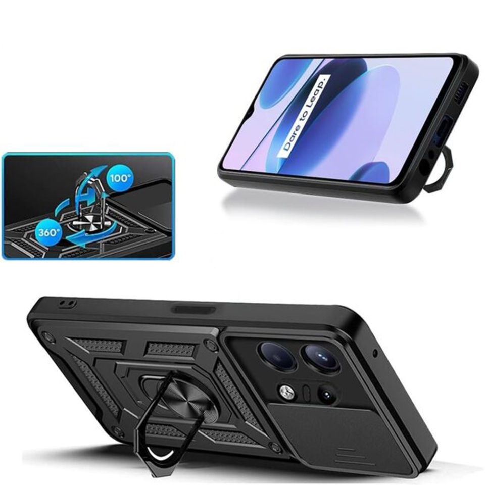 Husa Motorola Edge 50 Pro cu inel magnetic si protectie camera Skyddar CamShield - Negru - 2 | YEO