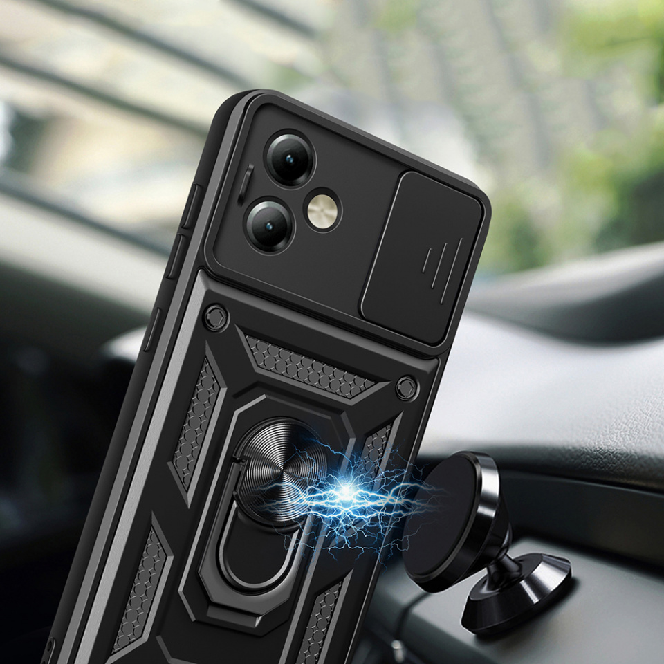 Husa Motorola Moto G14 cu inel magnetic si protectie camera Skyddar CamShield - Mint - 3 | YEO