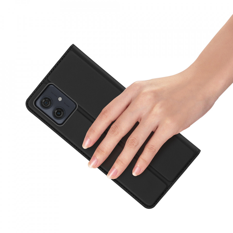 Husa Motorola Moto G54 tip carte magnetica, Skin Pro Dux Ducis - Negru - 6