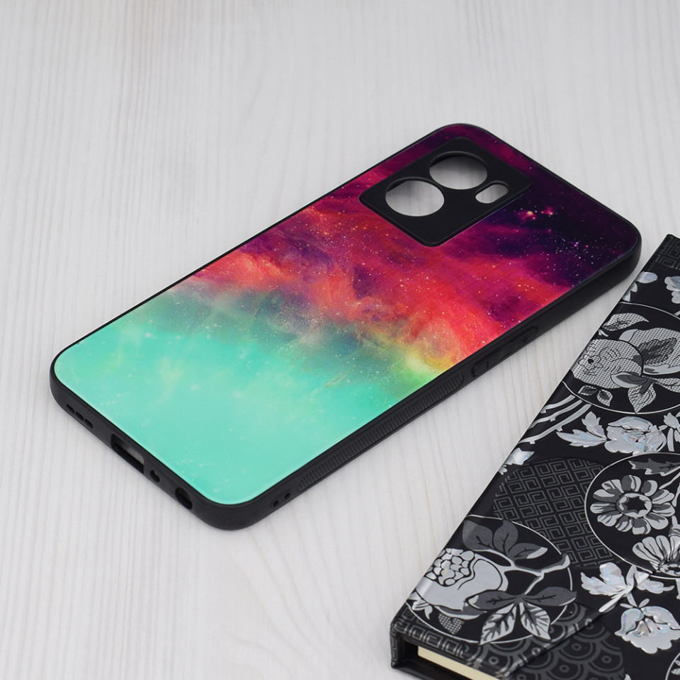 Husa Oppo A77 cu sticla securizata, Techsuit Glaze - Fiery Ocean - 1 | YEO