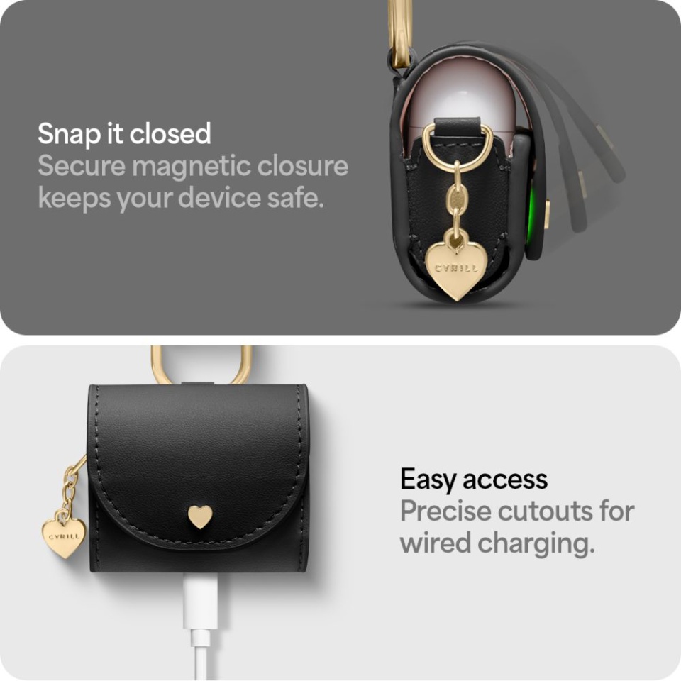 Husa pentru AirPods, Cyrill Mini Bag, Spigen - Negru - 8